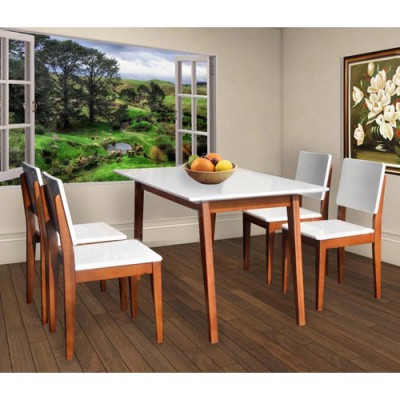 Bộ bàn ăn 4 ghế gỗ tự nhiên cao cấp HGB63B + 4HGG63