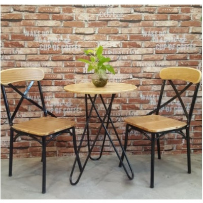 Bàn ghế cafe bằng gỗ tự nhiên cafe14