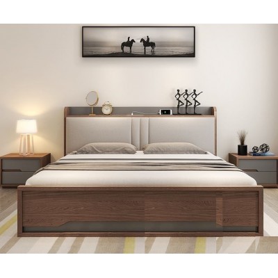 Giường ngủ thông minh sang trọng liền kệ rộng 1m6 GCN65 ( Giá trên đã bao gồm đệm đầu giường)