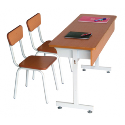 Bộ bàn ghế học sinh cấp 2 và 3 khung sắt mặt gỗ BHS101BG