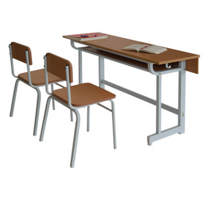 Bộ bàn ghế học sinh cấp 2 và 3 khung sắt mặt gỗ BHS102AG