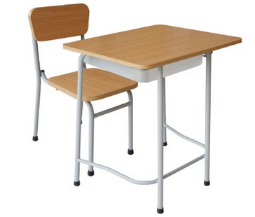 Bộ bàn ghế học sinh 1 chỗ ngồi khung sắt mặt gỗ cao 63cm BHS107-5G