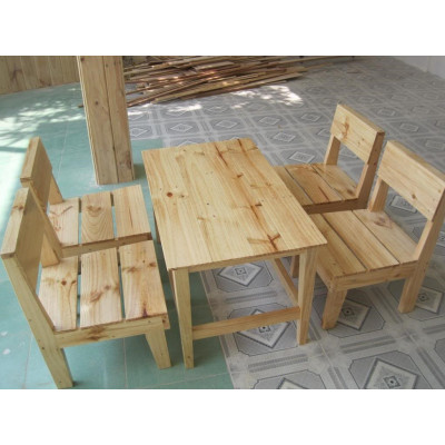 Bàn ghế cafe 4 người ngồi bằng gỗ CFG02