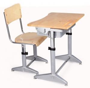 Bộ bàn ghế học sinh xuân hòa khung sắt mặt gỗ BHS-14-04CS