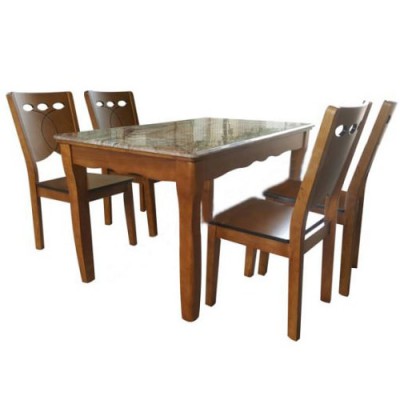 Bộ bàn ghế phòng ăn hòa phát bằng gỗ giá rẻ BA131 + 4GA131