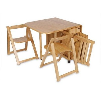 Bộ bàn ghế ăn gấp gọn gỗ tự nhiên B99