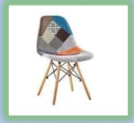 Ghế nhựa PP bọc vải chân gỗ GCF49