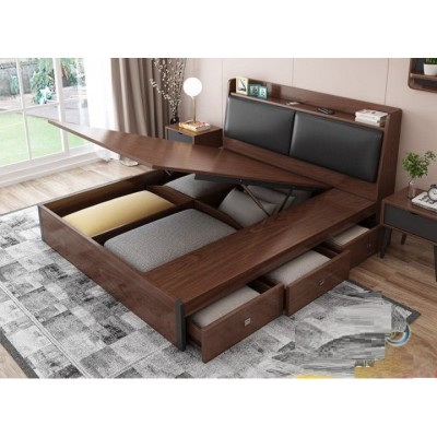 Giường ngủ gỗ thông minh đẹp rộng 1m8 GCN54