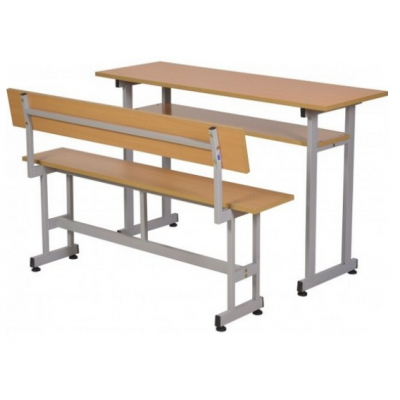 Bộ bàn ghế học sinh cấp 2 và 3 có tựa khung sắt mặt gỗ BSV101T
