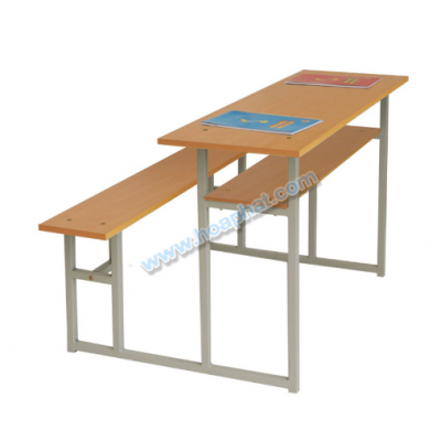 Bộ bàn ghế học sinh cấp 2 và 3 khung sắt mặt gỗ BSV108G