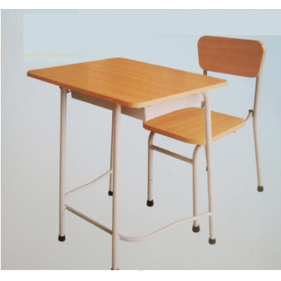 Bộ bàn ghế học sinh 1 chỗ ngồi khung sắt mặt gỗ cao 57 cm BHS107-4