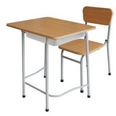 Bộ bàn ghế học sinh 1 chỗ ngồi khung sắt mặt gỗ cao 63 cm hòa phát BHS107-5