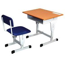 Bộ bàn ghế học sinh khung sắt mặt gỗ hòa phát rộng 70cm BHS03-1 vàng