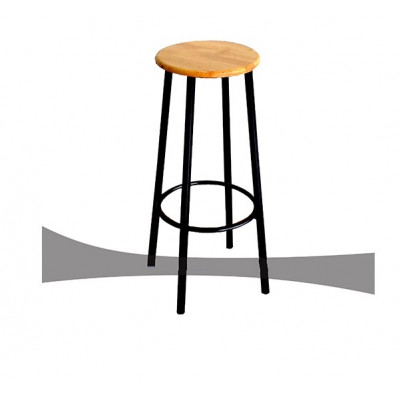 Ghế bar cao mặt gỗ tròn tự nhiên BAR02