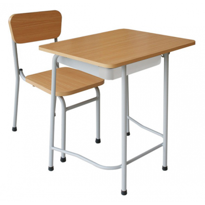 Bộ bàn ghế học sinh khung sắt mặt gỗ BHS107HP4