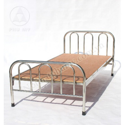 Giường ngủ đơn khung inox giát gỗ công nghiệp GDS03