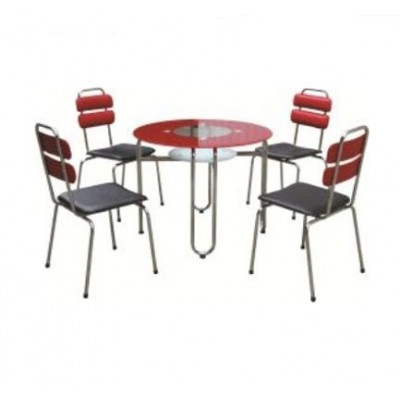 Bộ bàn ăn gia đình mặt kính B39 (1 bàn ăn + 4 ghế ăn)
