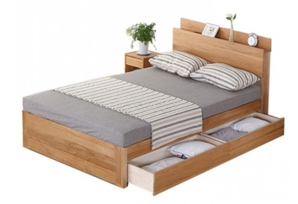 Giường ngủ đôi gỗ công nghiệp có ngăn kéo rộng 140cm GCN24