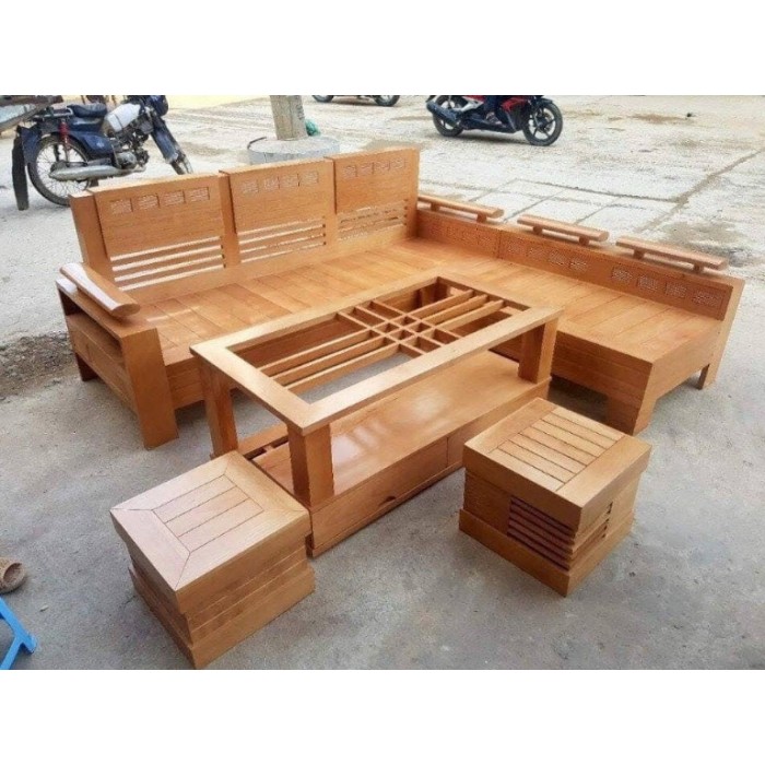 Bộ bàn ghế sofa gỗ phòng khách cao cấp BPK05
