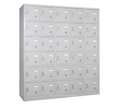 Tủ sắt locker sơn tĩnh điện 30 ngăn 30 khoang cánh mở Hòa Phát để hồ sơ tài liệu văn phòng  TU986-5K