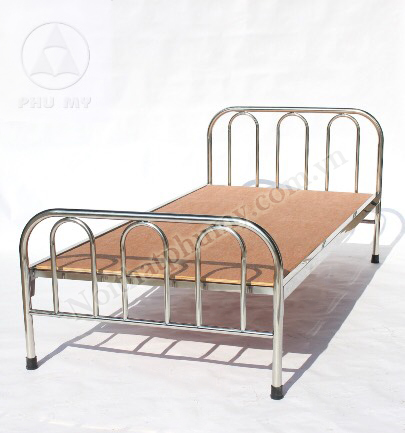Giường ngủ đơn khung inox giát gỗ công nghiệp GDS03