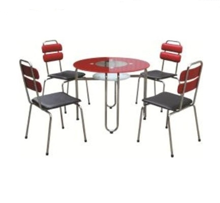Bộ bàn ăn gia đình mặt kính B39 (1 bàn ăn + 4 ghế ăn)
